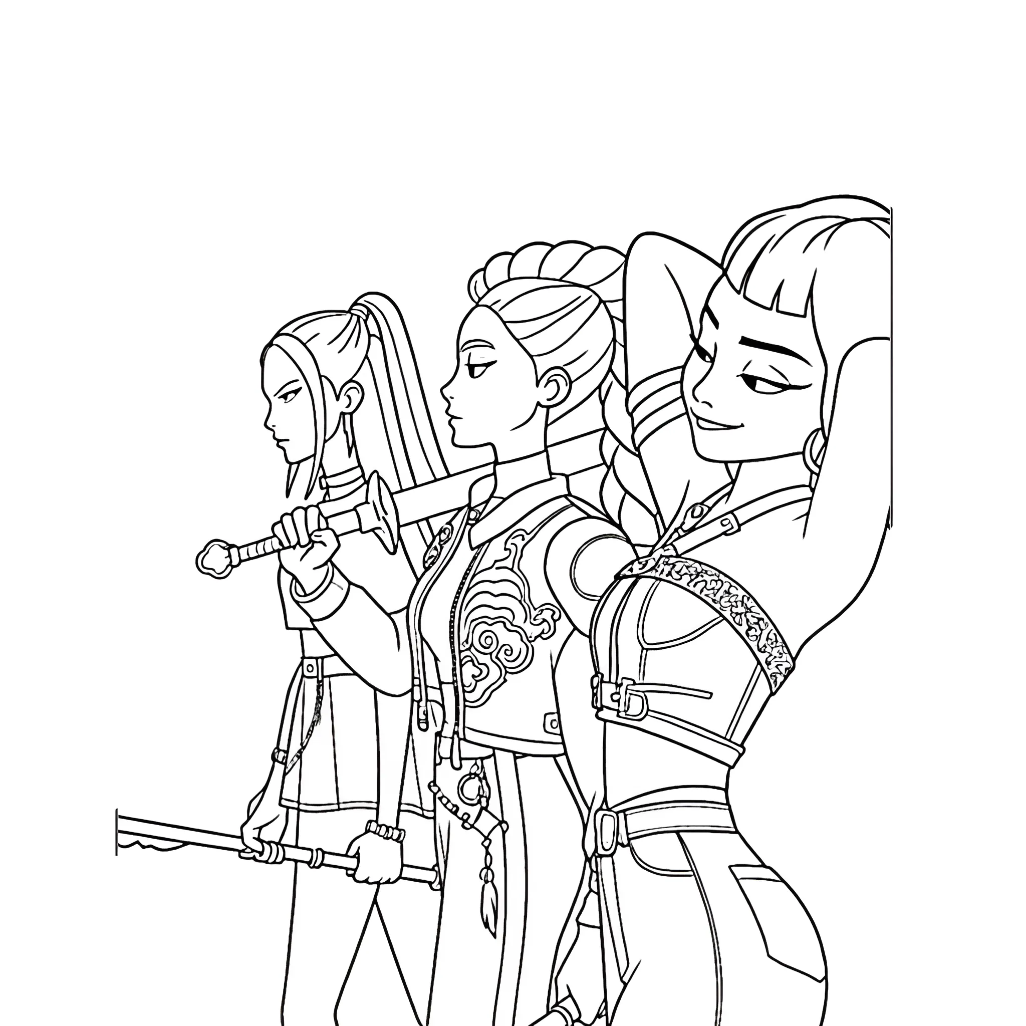 KPop Demon Hunters1 para colorear para imprimir pdf