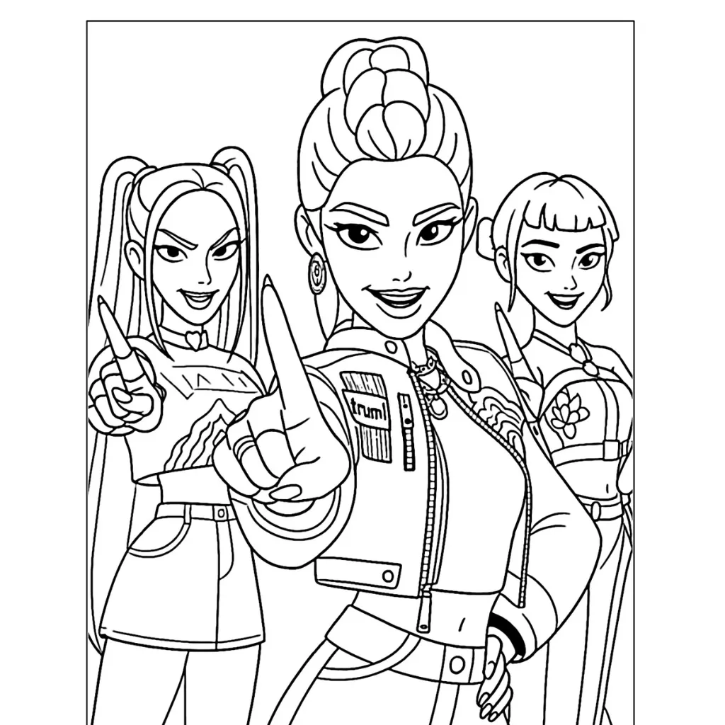 KPop Demon Hunters2 para colorear para niño gratis