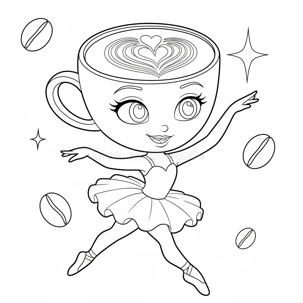 Ballerina Cappucina para colorear para niños para imprimir gratis