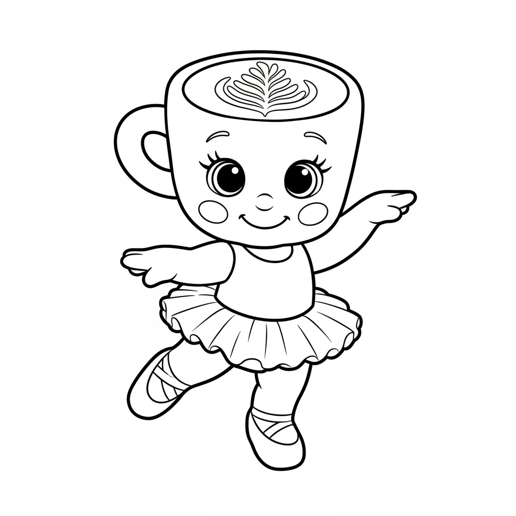 Ballerina Cappucina para colorear para imprimir para niño de 7 años