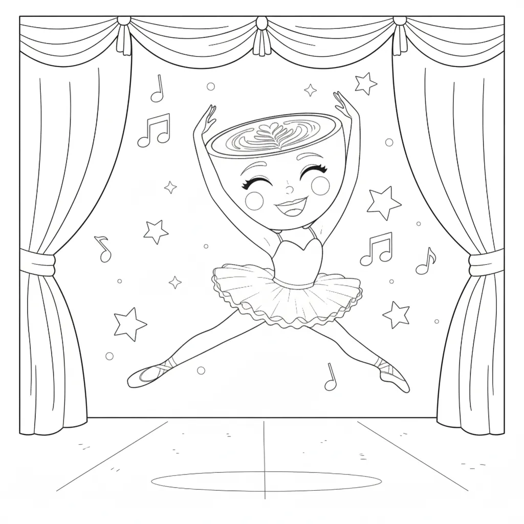 Ballerina Cappucina para colorear y recortar para imprimir