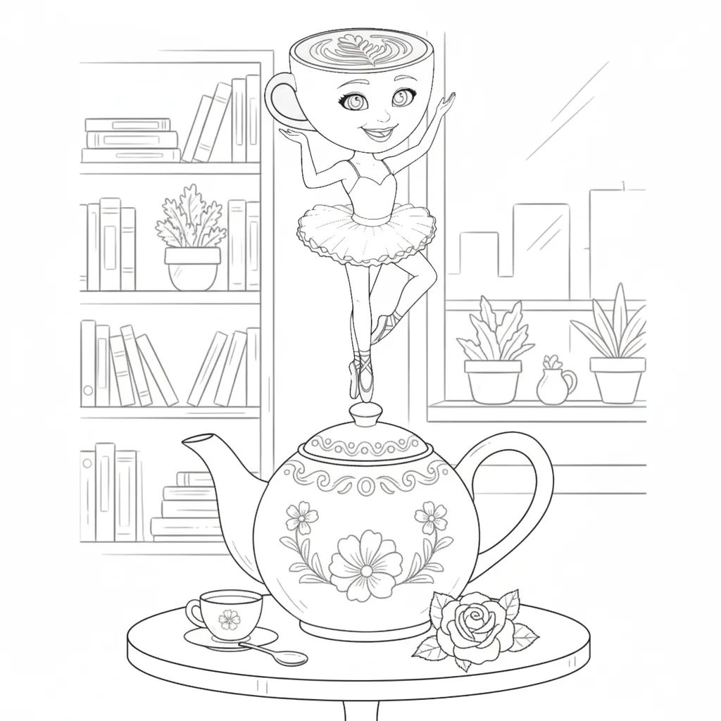 Ballerina Cappucina para colorear para imprimir para niños