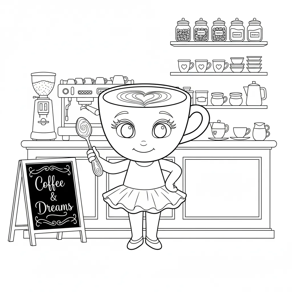Ballerina Cappucina para colorear para descargar