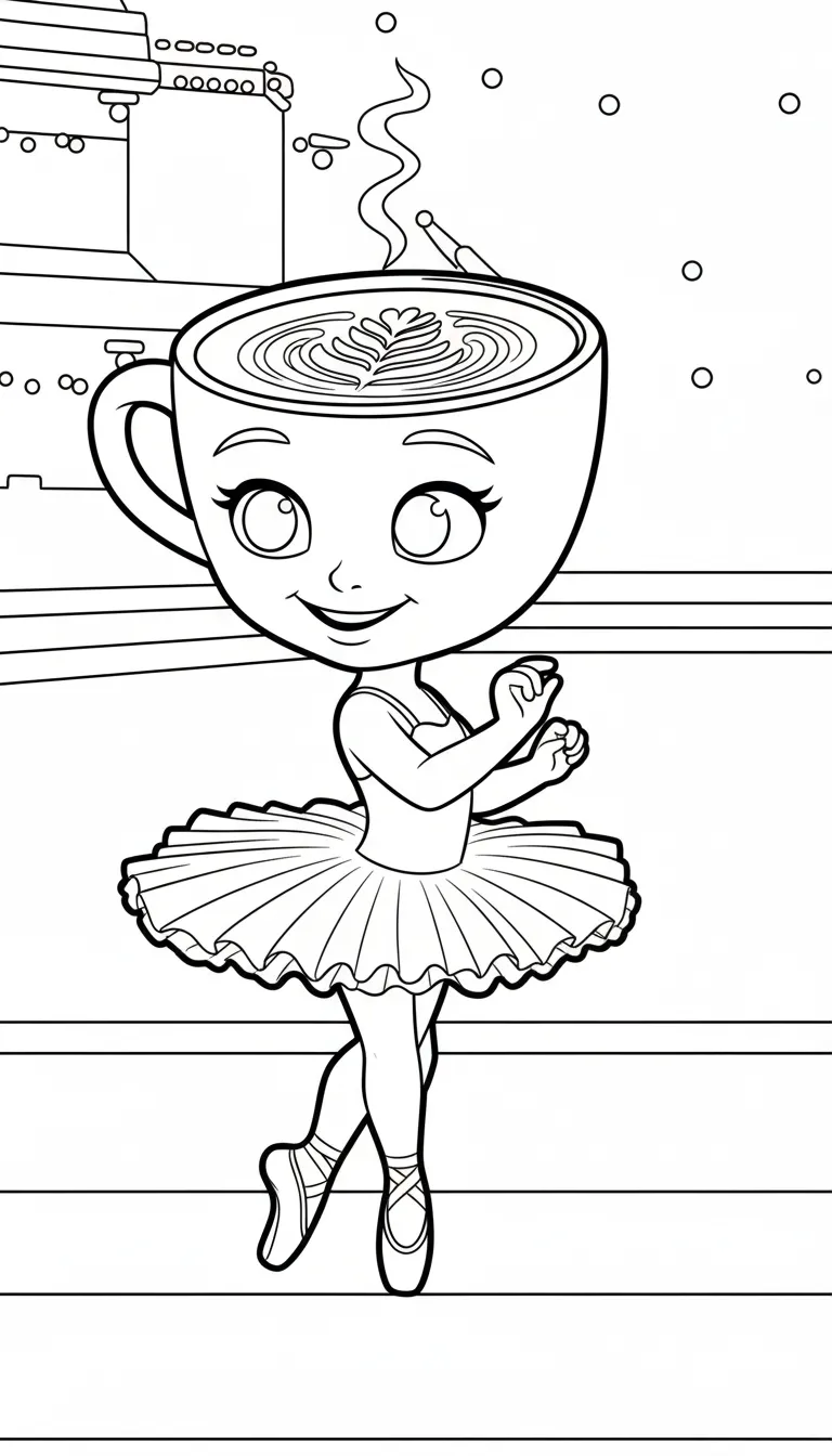 Ballerina Cappucina para colorear para niño de 3 años