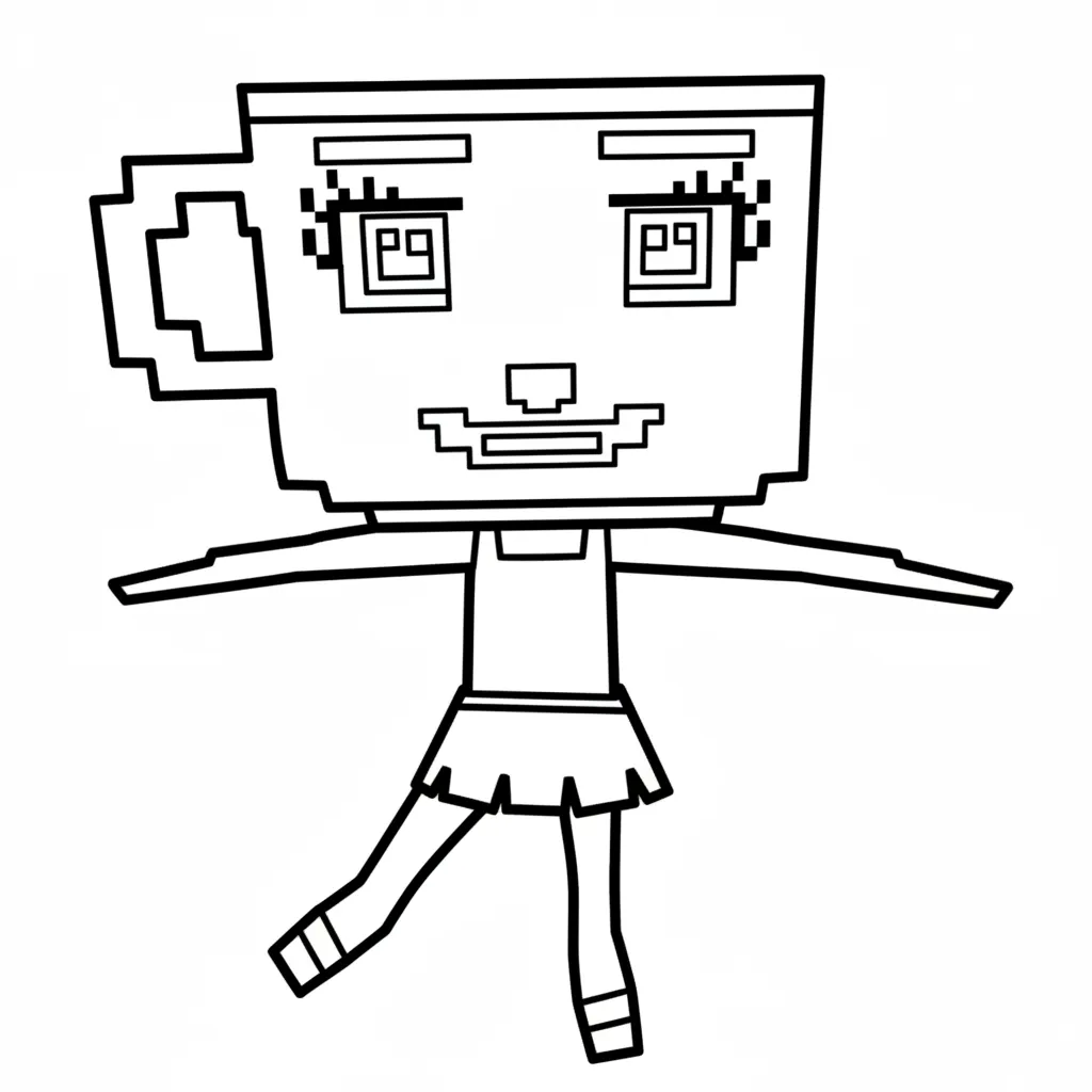 Ballerina Cappucina para colorear y recortar