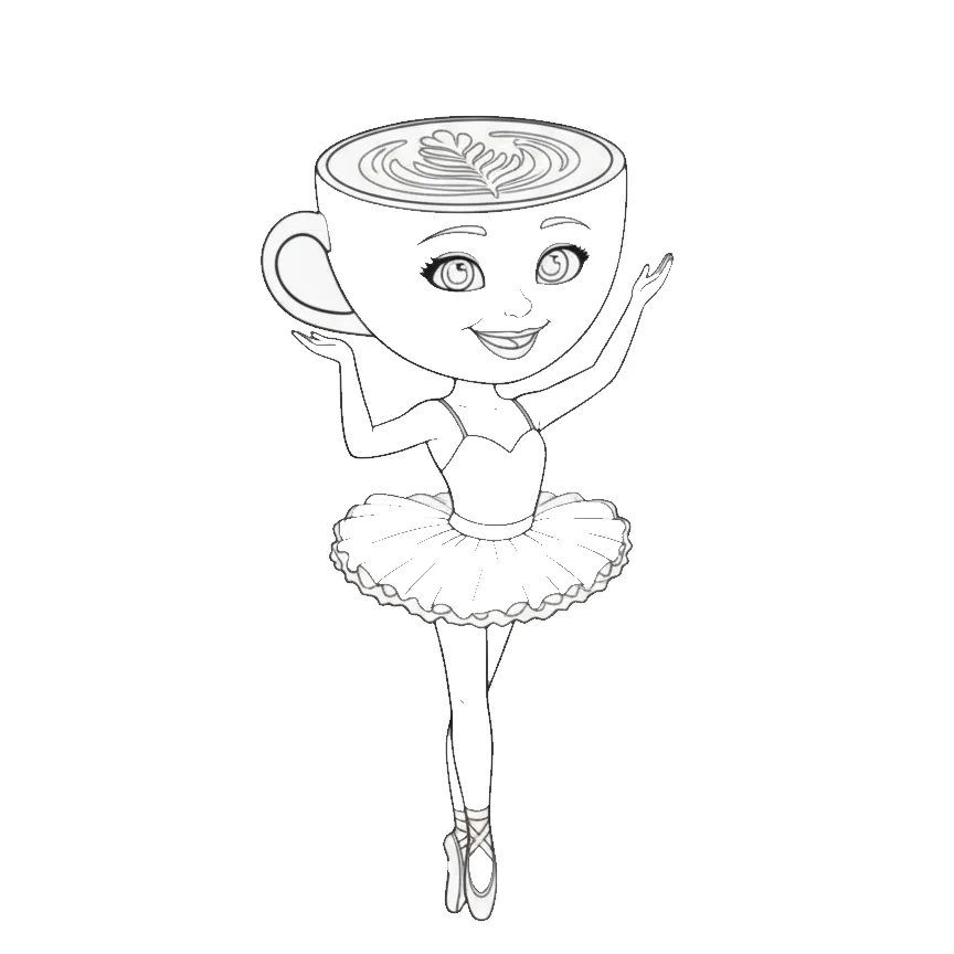 Ballerina Cappucina para colorear para imprimir para niño de 3 años