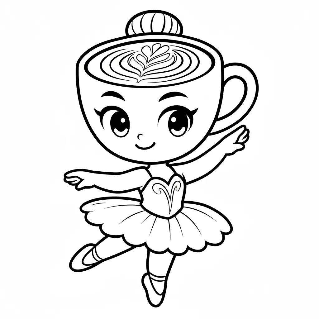 Ballerina Cappucina para colorear para imprimir para niño de 4 años