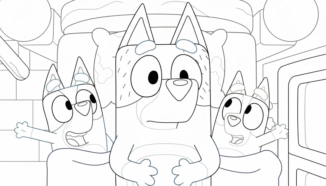 Bluey para colorear de para niños