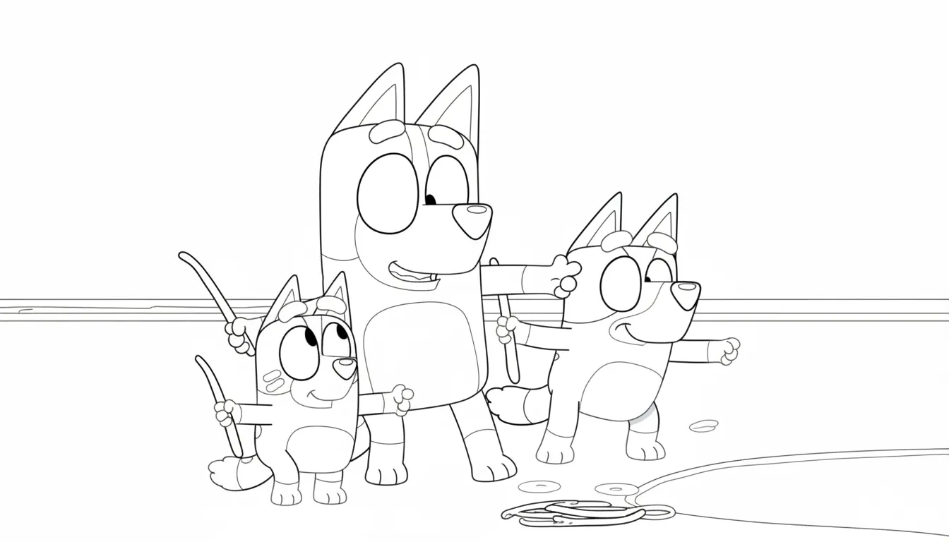 Bluey para colorear para imprimir para niño de 12 años