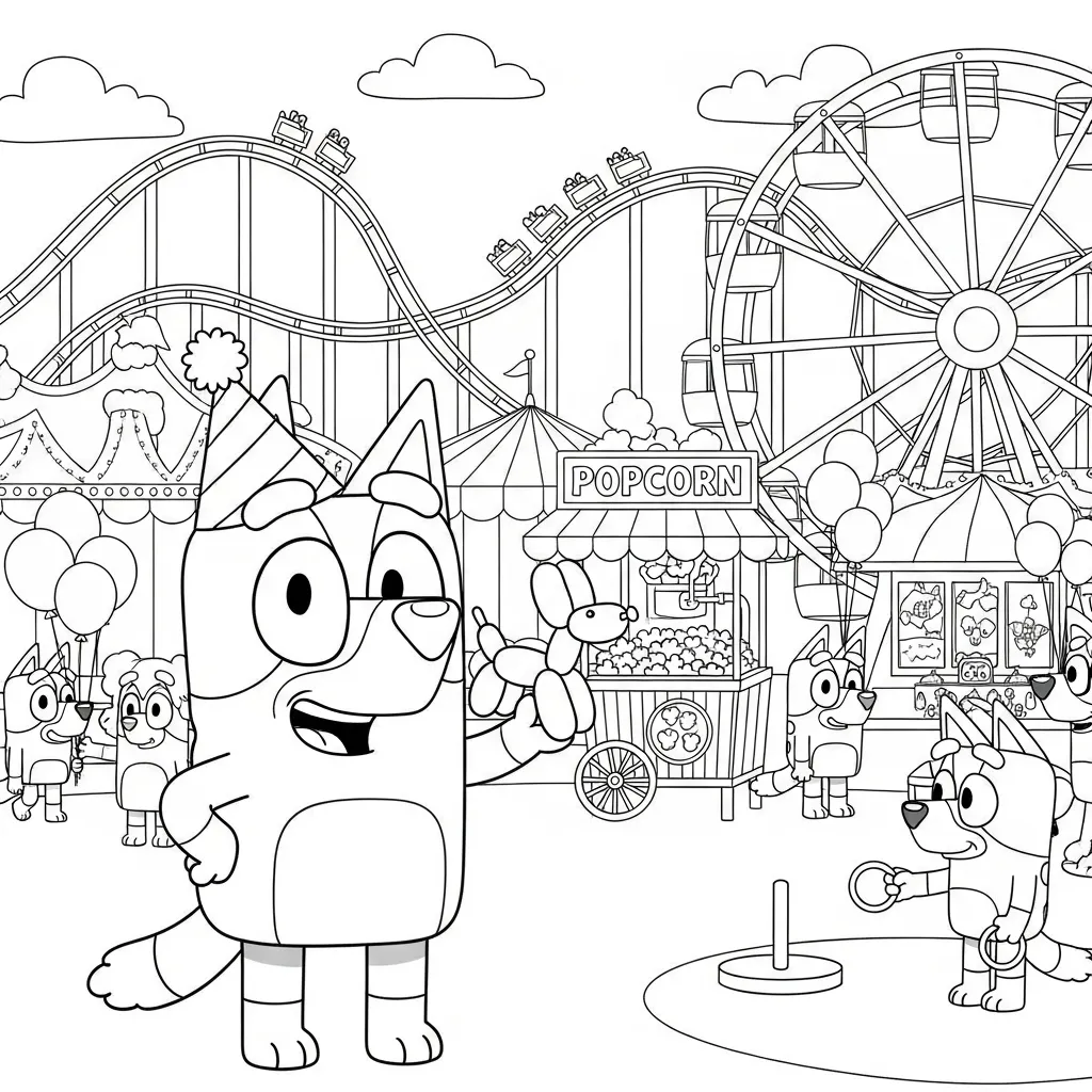 Bluey para colorear para imprimir para niño de 4 años