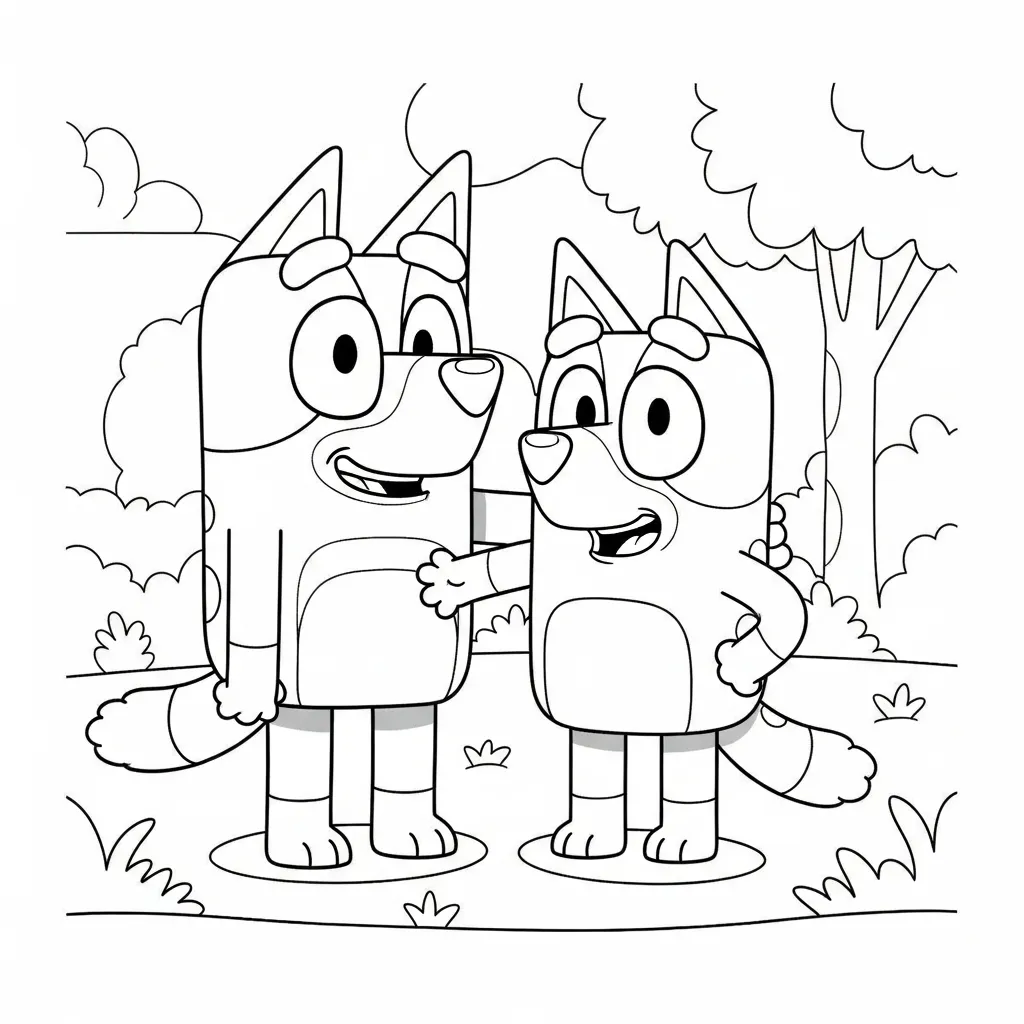 Bluey para colorear para niños