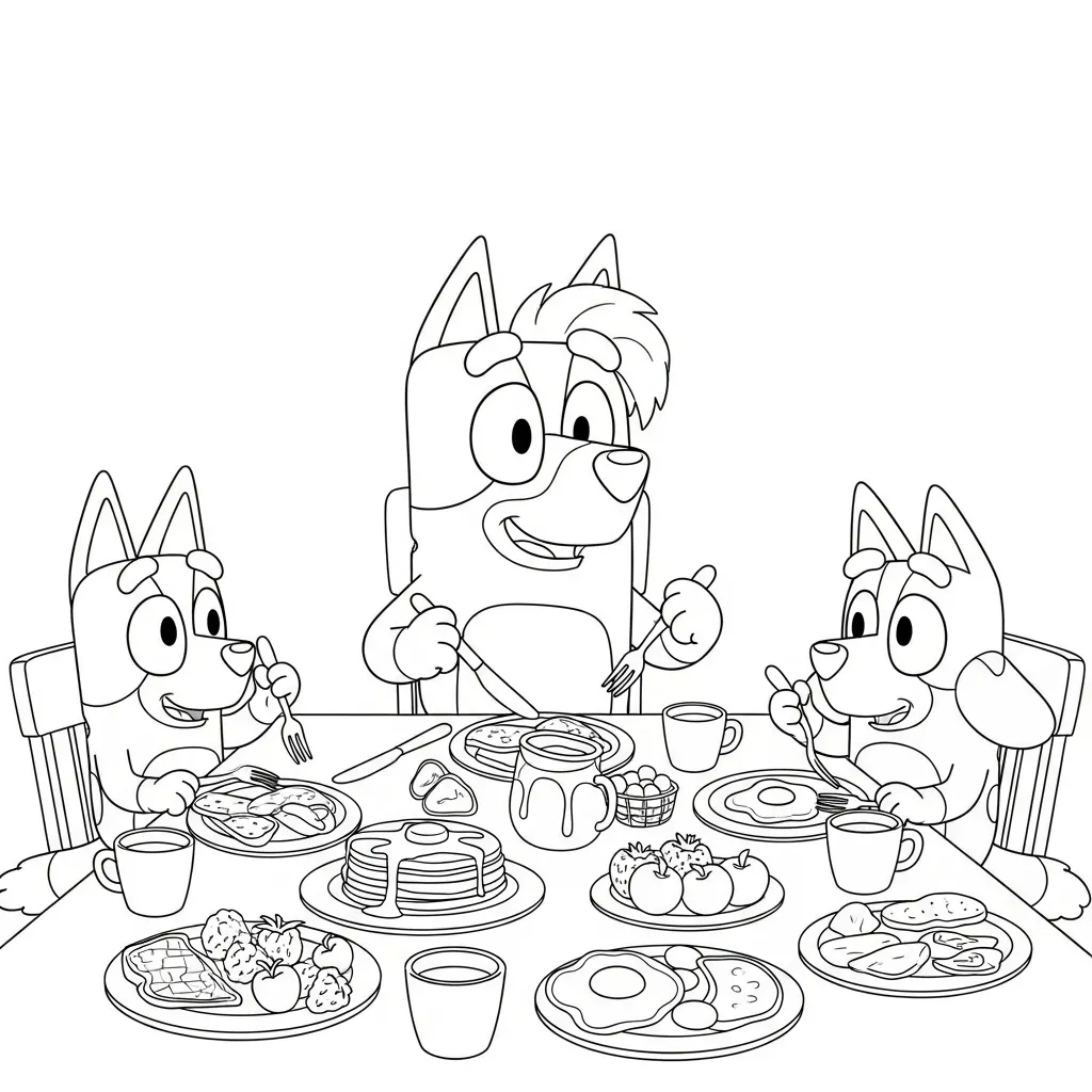 Bluey para colorear para imprimir para niño de 10 años