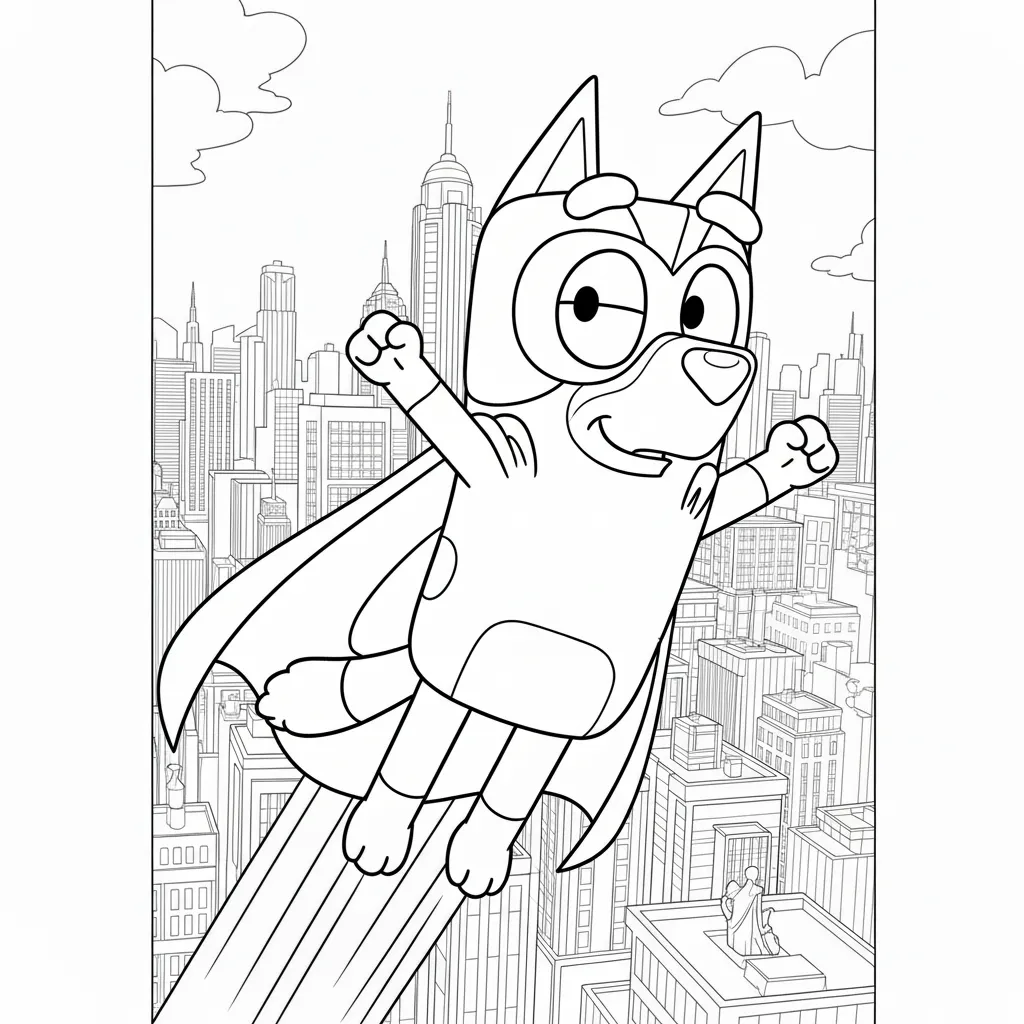 Bluey para colorear para imprimir para niño de 7 años