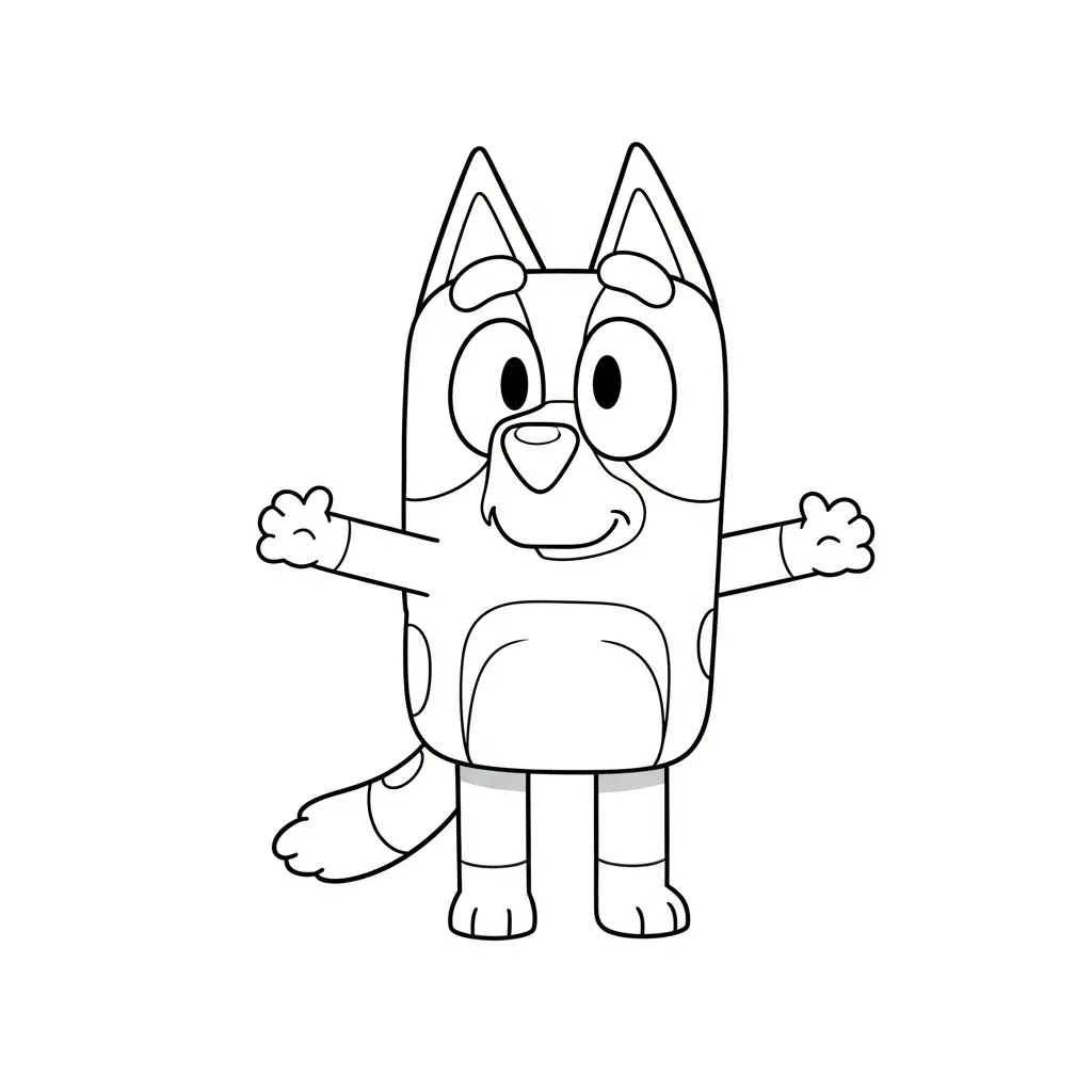 Bluey para colorear para niño de 4 años