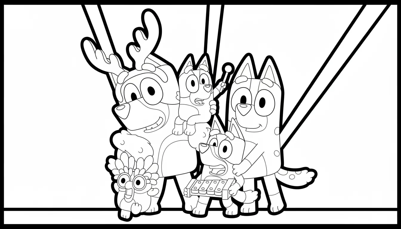 Bluey para colorear para niños para imprimir