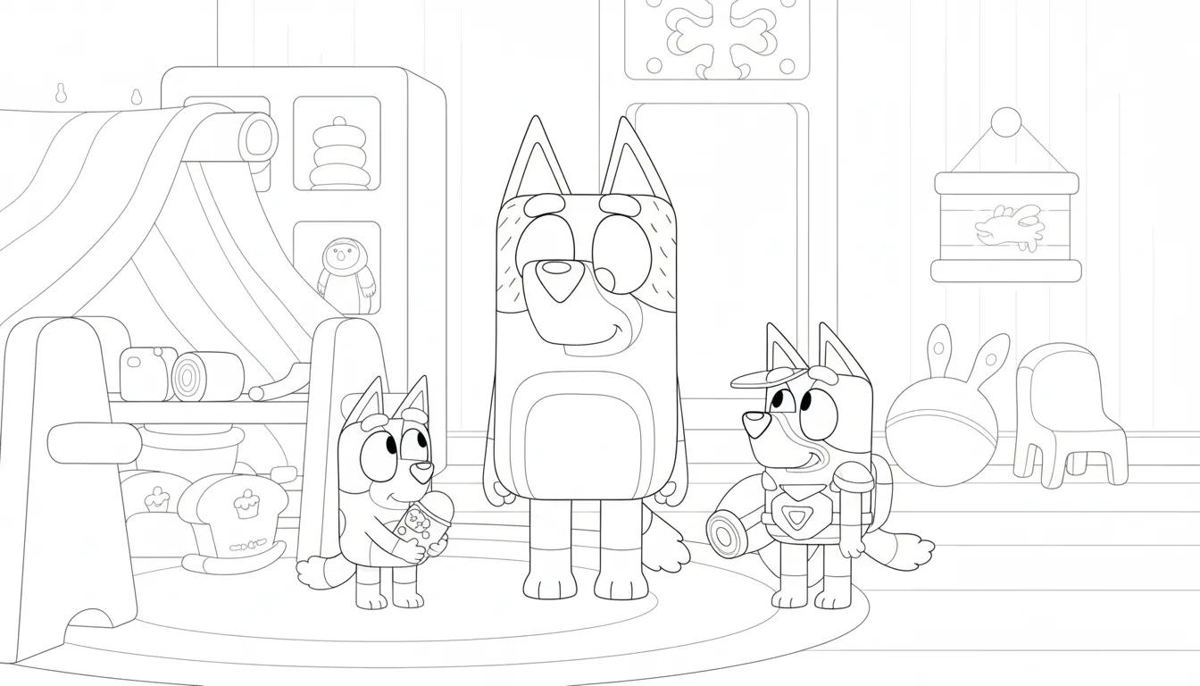 imprimir Bluey para colorear gratis