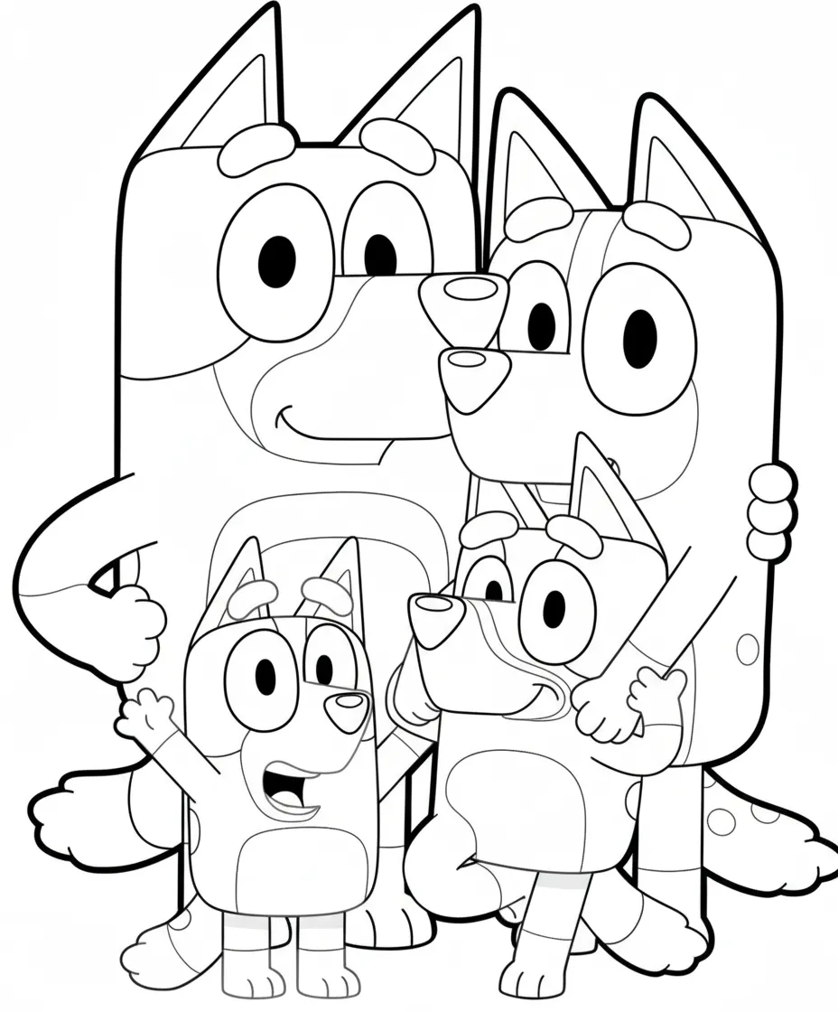 Bluey para colorear gratis