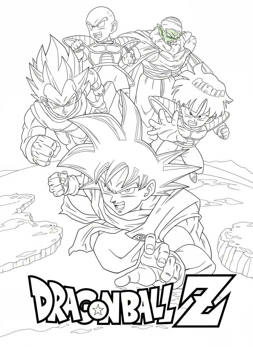 Dragon Ball Z para colorear para imprimir pdf gratis