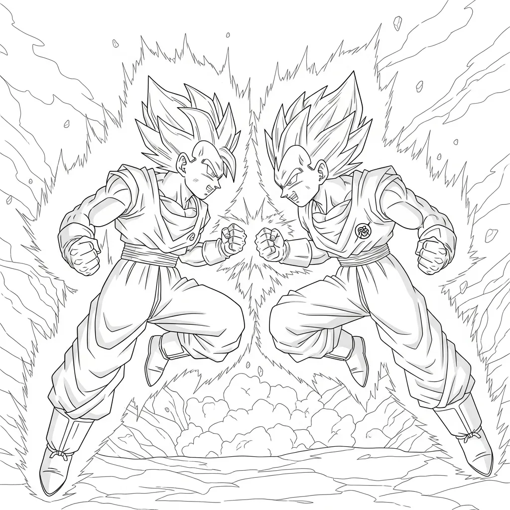 Dragon Ball Z para colorear para niños para imprimir gratis