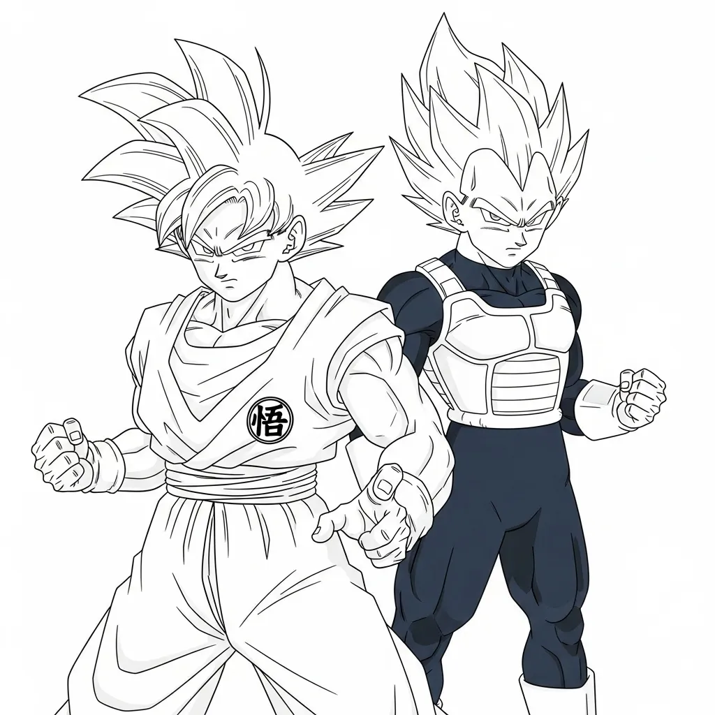 Dragon Ball Z para colorear para niños para imprimir