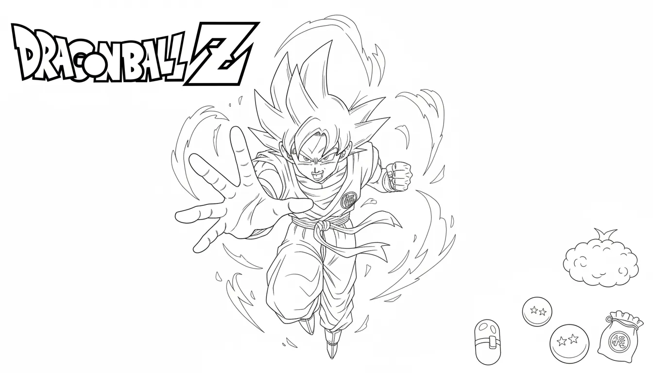 Dragon Ball Z para colorear para imprimir para niño de 7 años