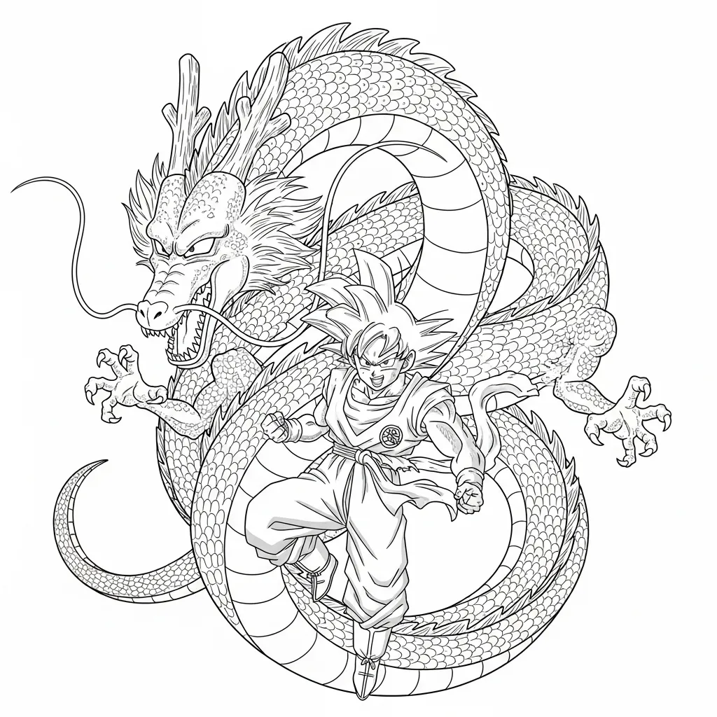 Dragon Ball Z para colorear y recortar para imprimir gratis