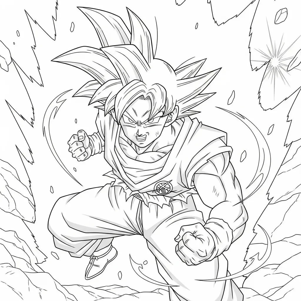 Dragon Ball Z para colorear para niño de 7 años