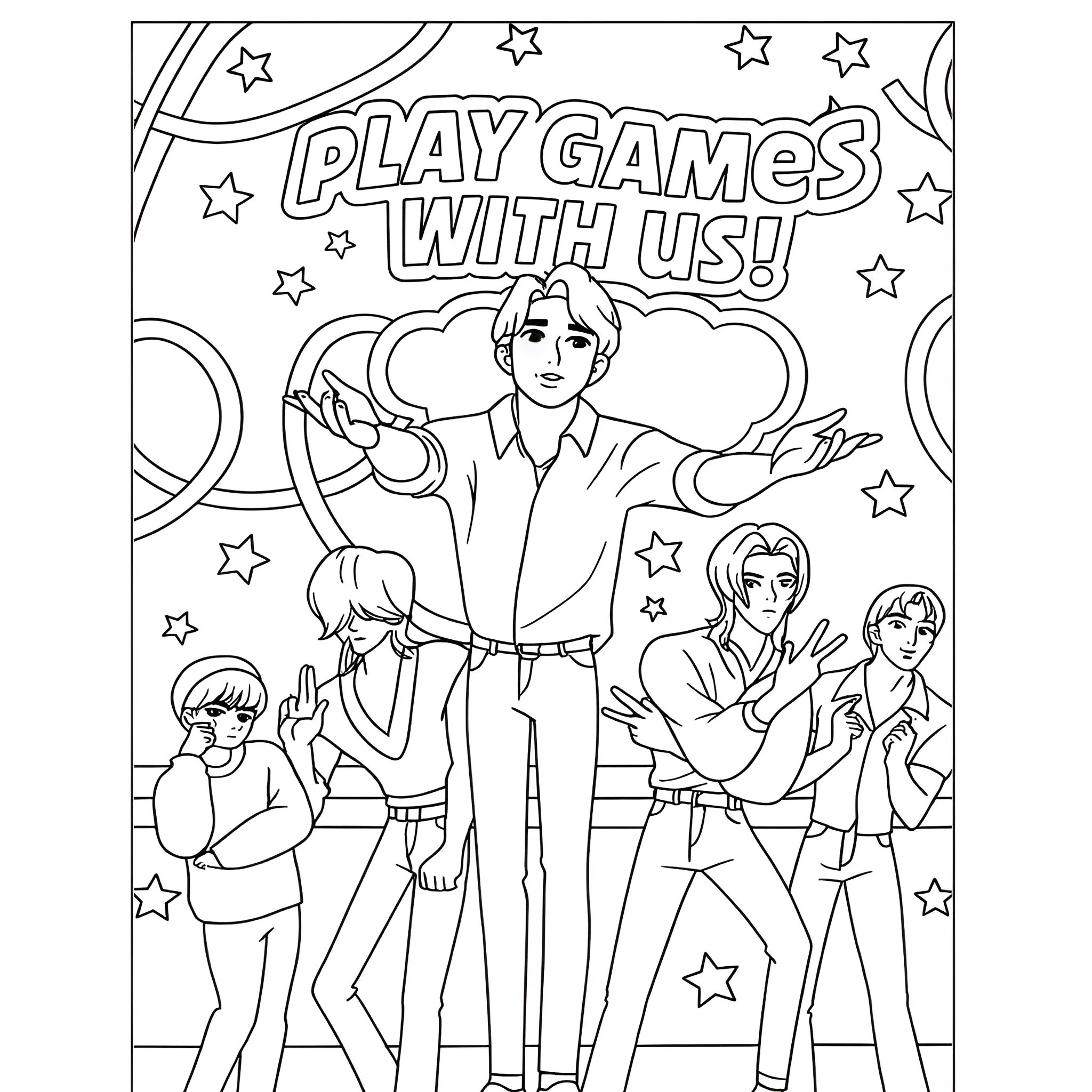 KPop Demon Hunters3 para colorear para niño de 3 años