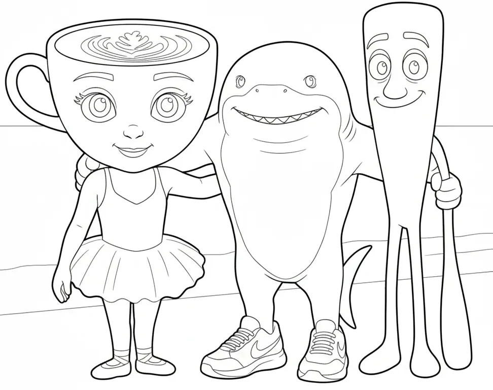 Italian Brainrot para colorear para imprimir para niño de 4 años