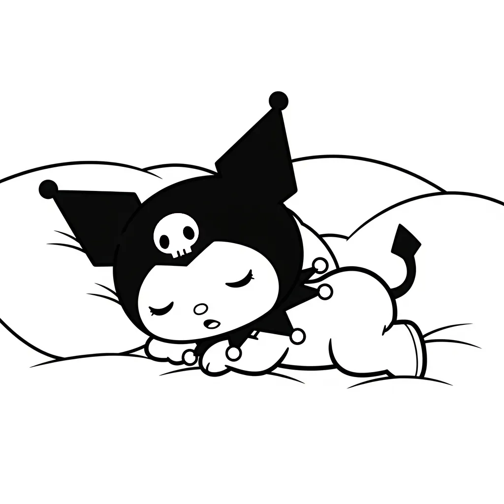 Kuromi para colorear para niño para imprimir gratis