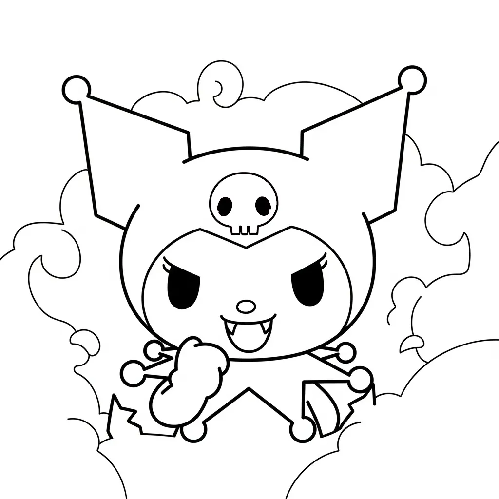 Kuromi para colorear y dibujo para imprimir 1