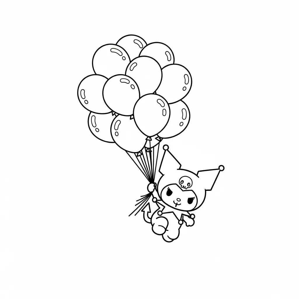 Kuromi para colorear gratis para imprimir