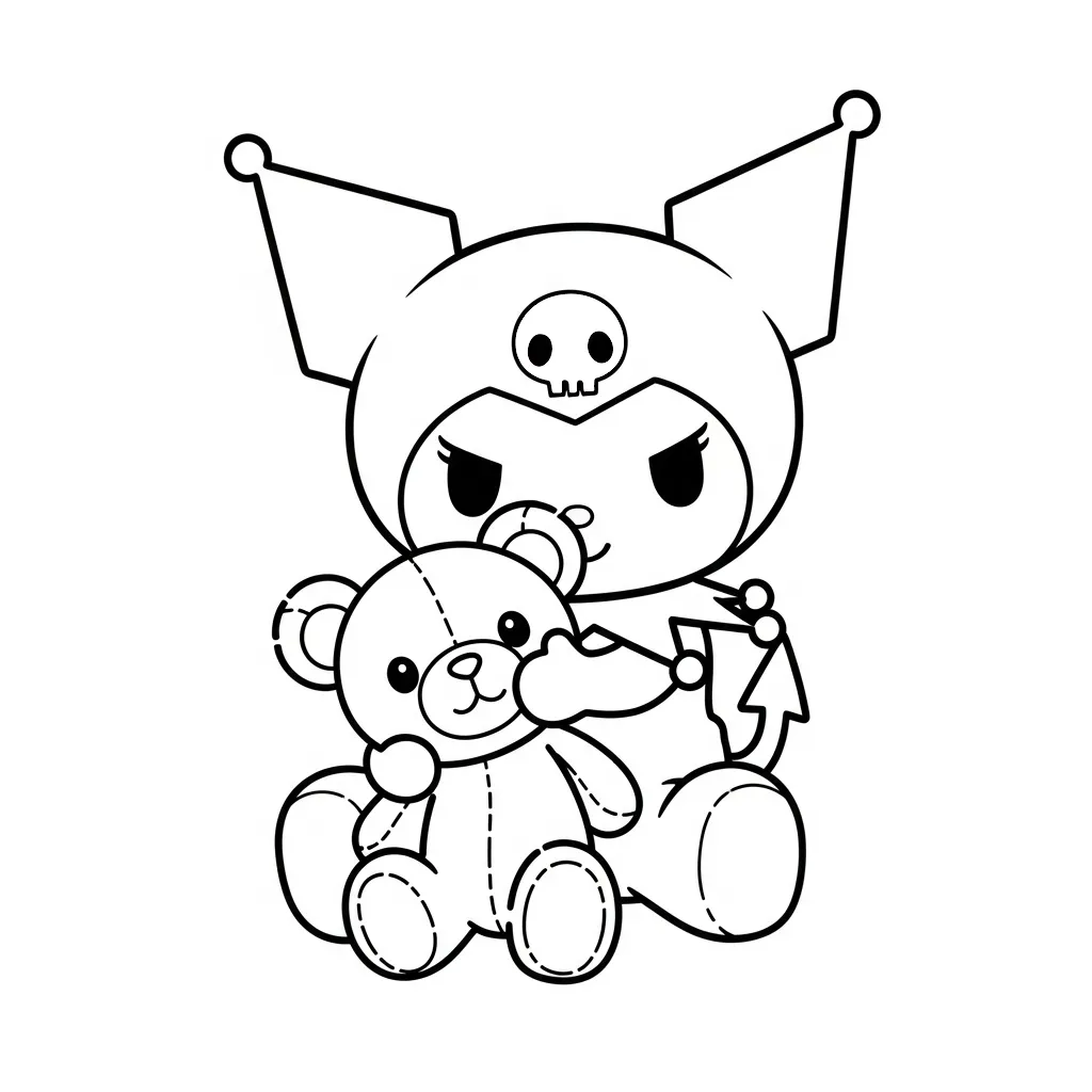 Kuromi para colorear para imprimir pdf gratis