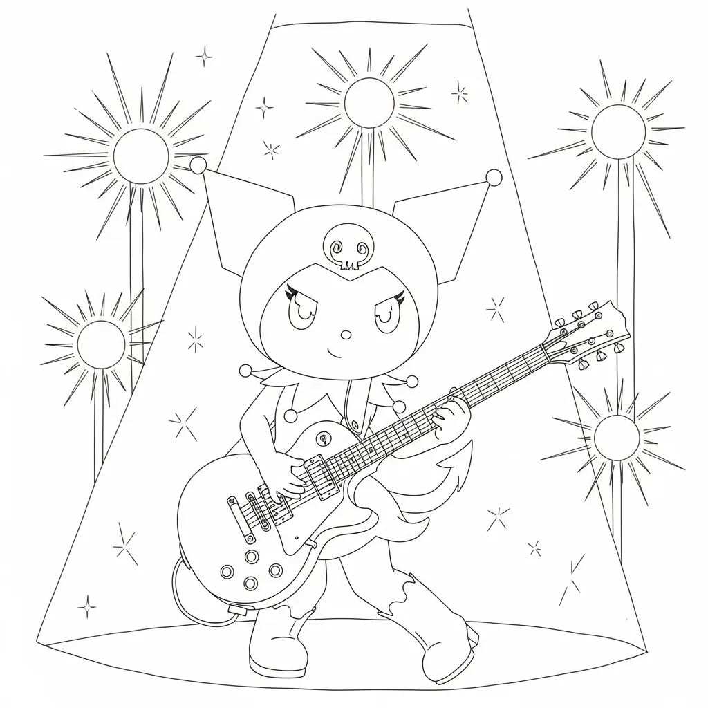 Kuromi para colorear para imprimir para niño de 9 años