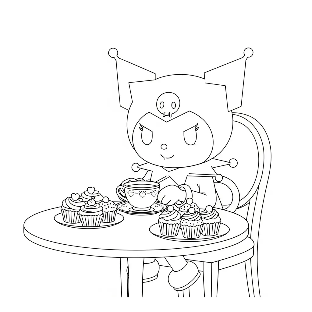 Kuromi para colorear para bebé para imprimir