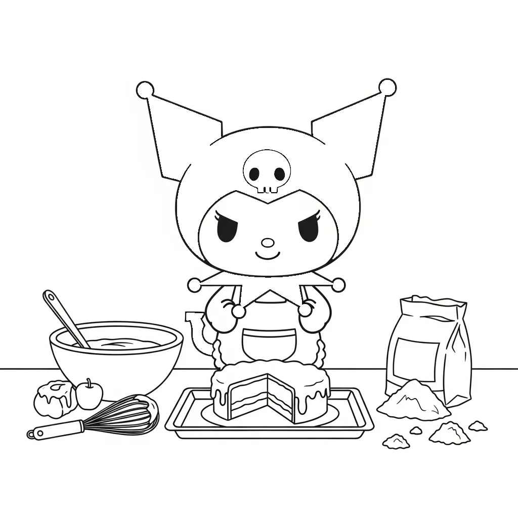 Kuromi para dibujar e imprimir