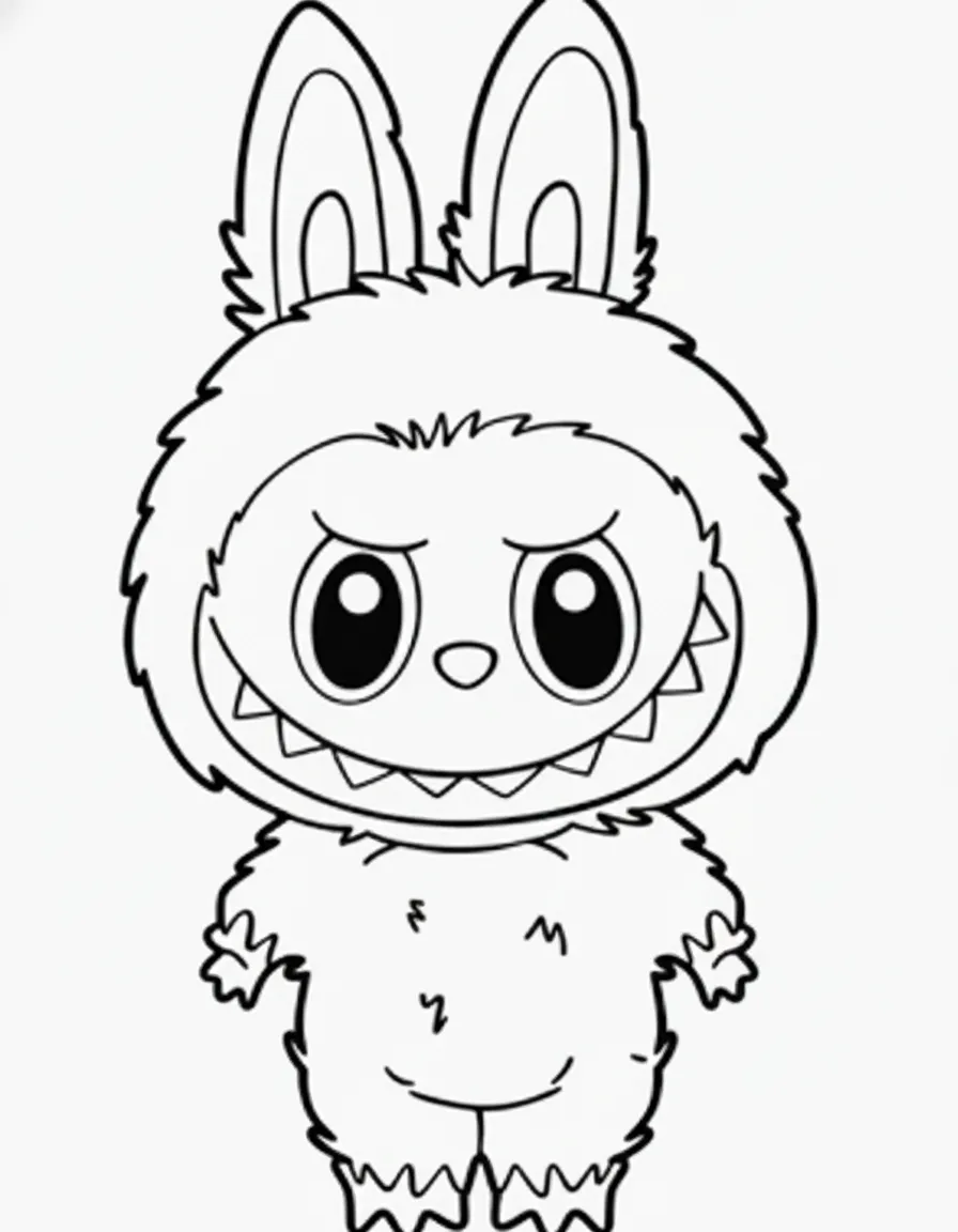 Labubu para colorear y recortar
