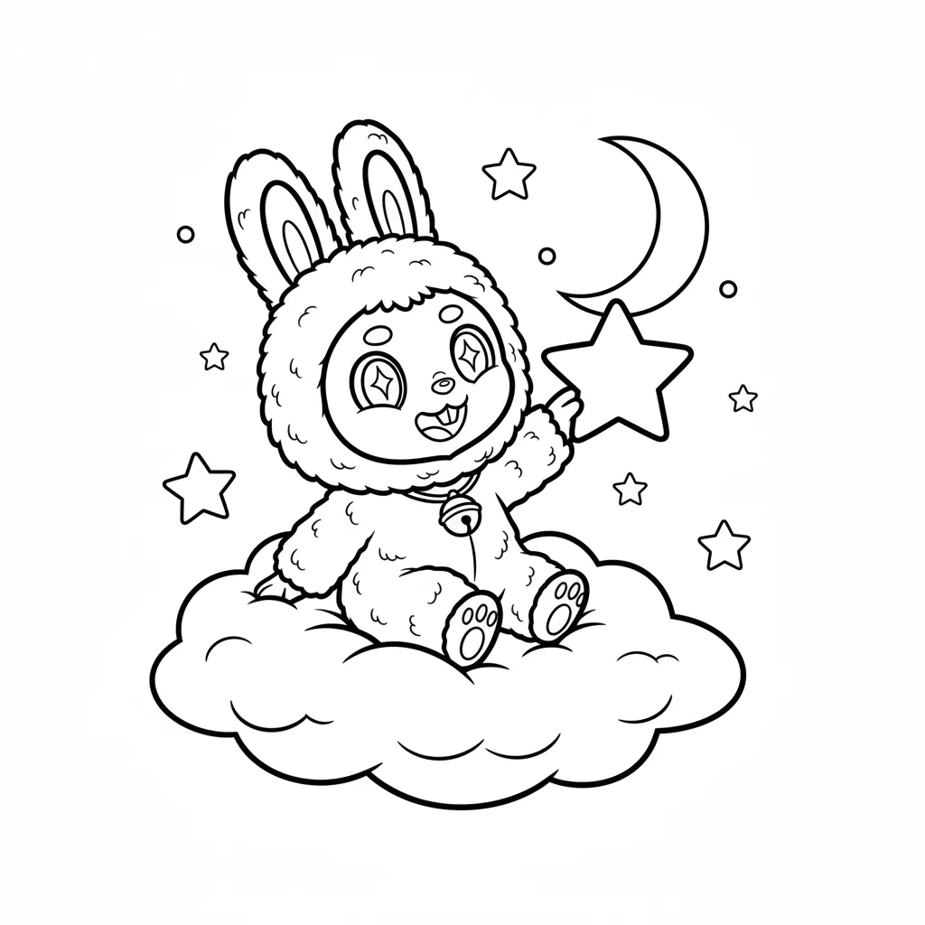 Dibujos de Labubu para colorear e imprimir para niños 1