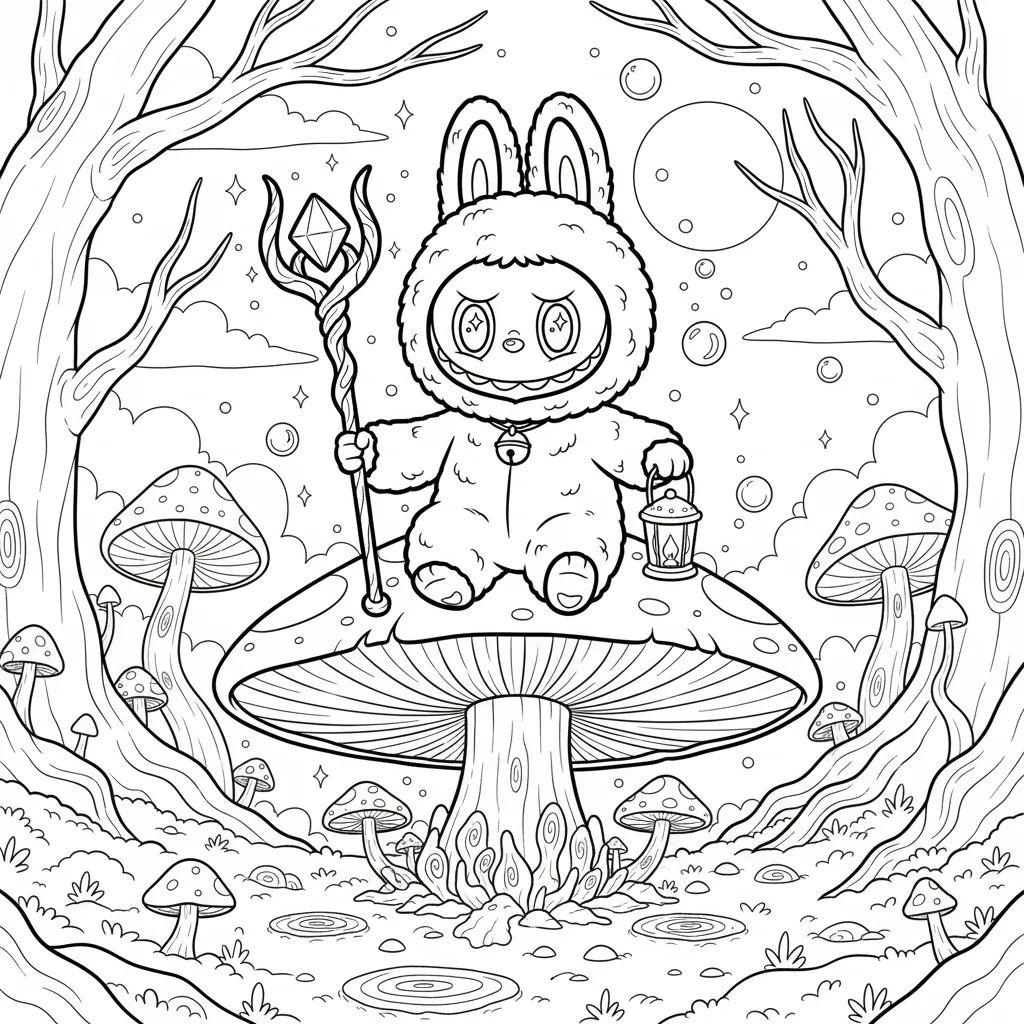 Dibujos para colorear de Labubu gratis para niños 1