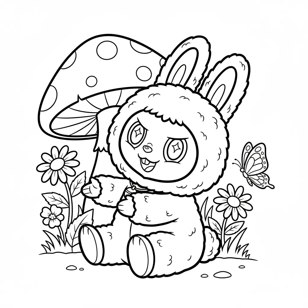 Dibujos de Labubu para colorear para niños para imprimir