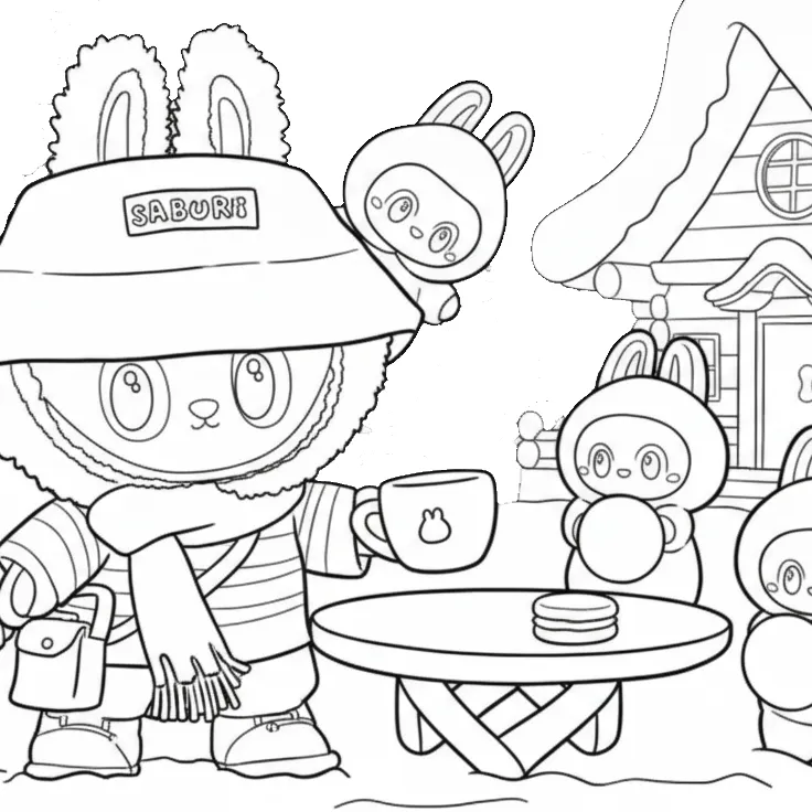 Dibujos para colorear de Labubu para imprimir para niños de 4 años