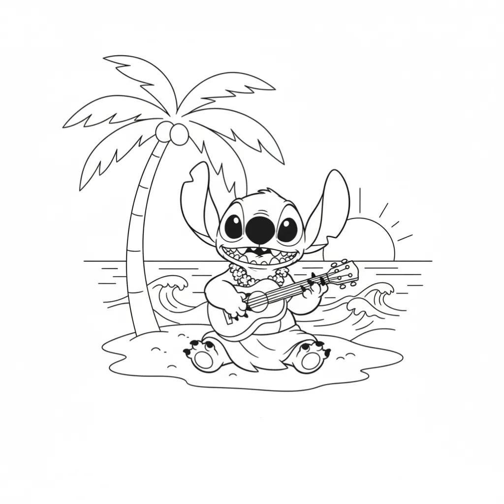 Lilo y Stitch11 para colorear para imprimir para niños