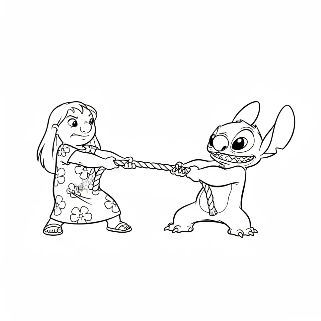 imagen de Lilo y Stitch2 para colorear para niño