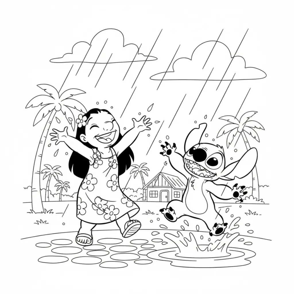 Lilo y Stitch4 para colorear para niño de 6 años