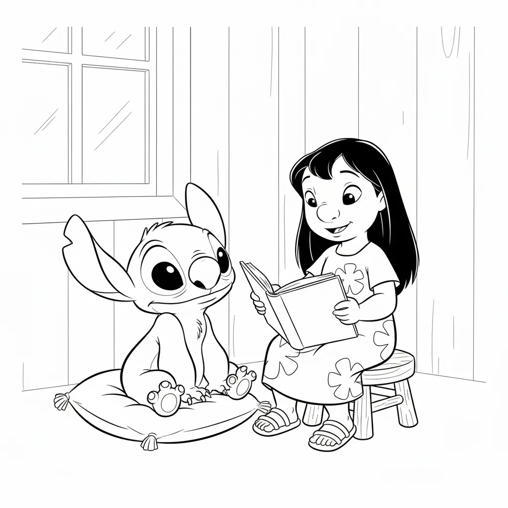 imprimir Lilo y Stitch9 para colorear para niño