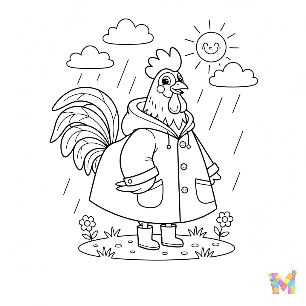 Pollo Colorearm14 para colorear para imprimir kawaii