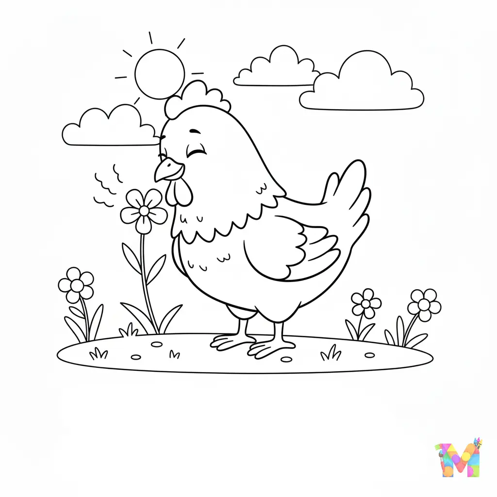 Pollo Colorearm15 para colorear para niño de 10 años