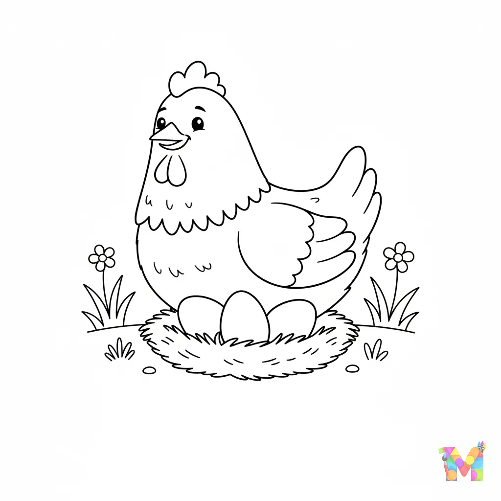 imagen de Pollo Colorearm4 para colorear para niño