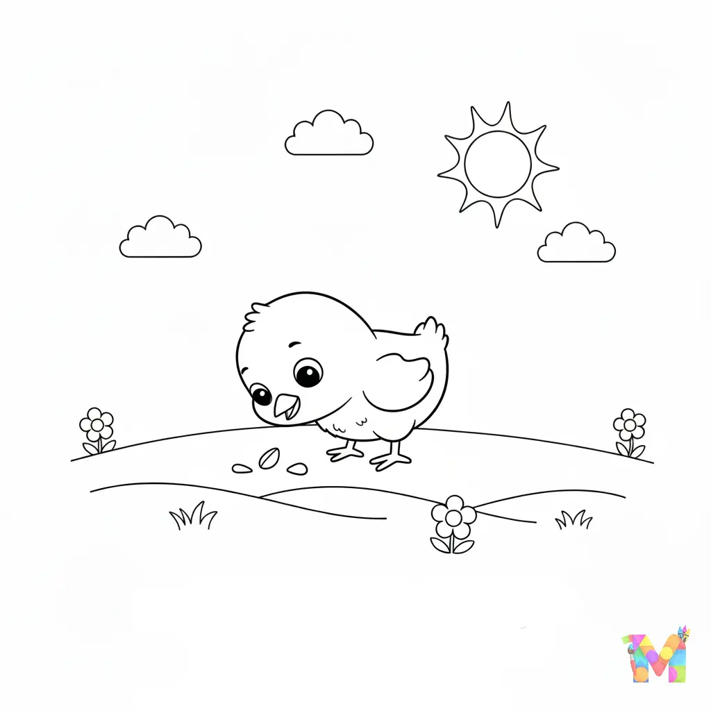 Pollo Colorearm8 para colorear de para niños