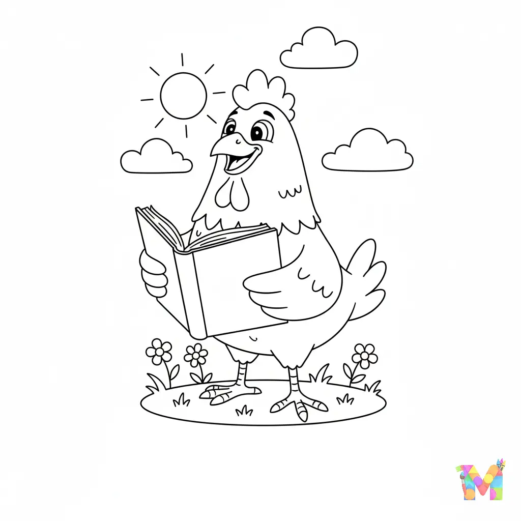 imprimir Pollo Colorearm9 para colorear gratis